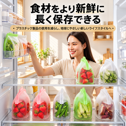 【立てても潰しても使える】シリコン製・高温消毒対応の収納ポータブルバッグ