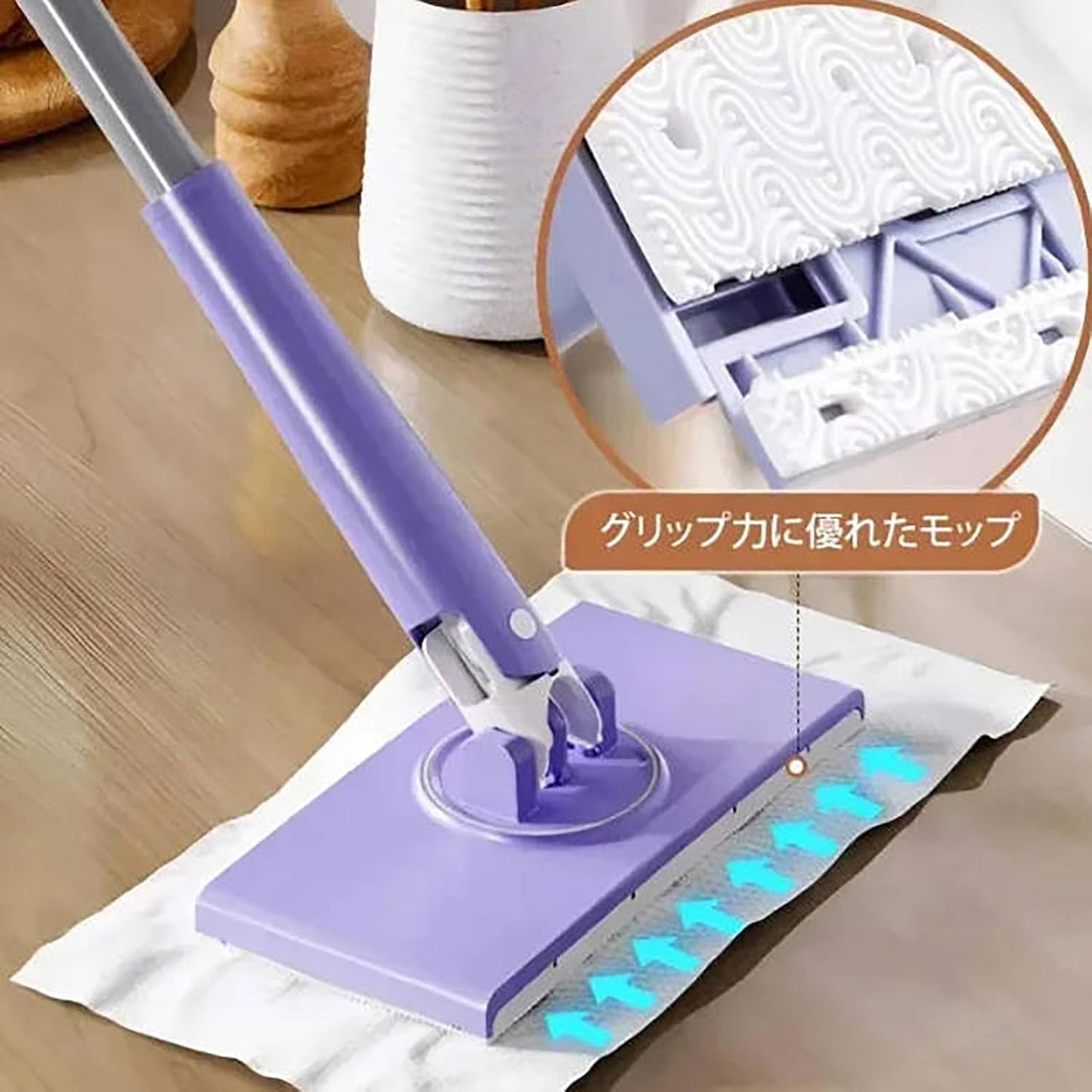 360°回転ヘッド搭載 自動絞りフラットモップ